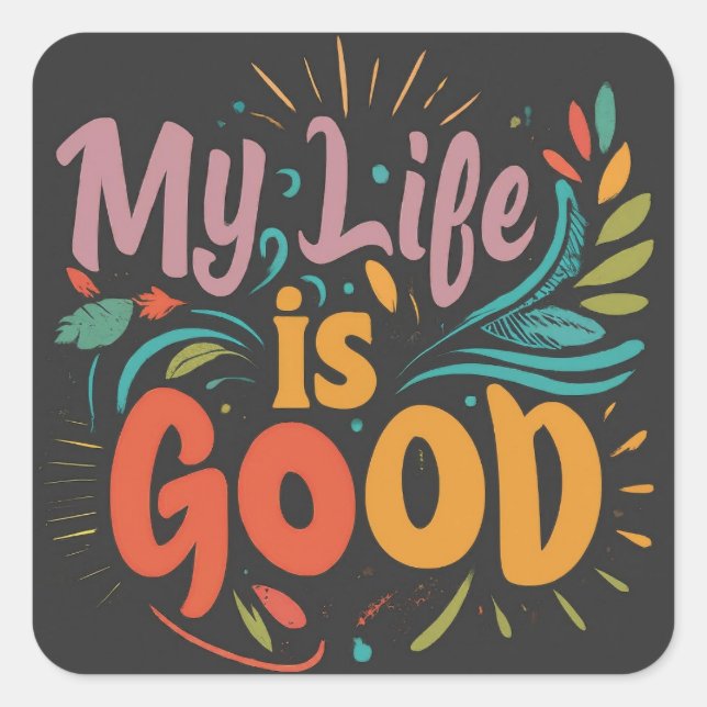 Sticker Carré Good Vibes Tee (Devant)