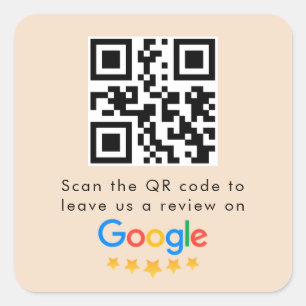 Sticker Carré Google Avis   Business Review Link QR Code
