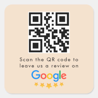 Sticker Carré Google Avis | Business Review Link QR Code