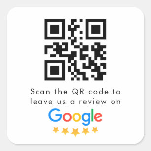 Sticker Carré Google Avis   Business Review Link QR Code