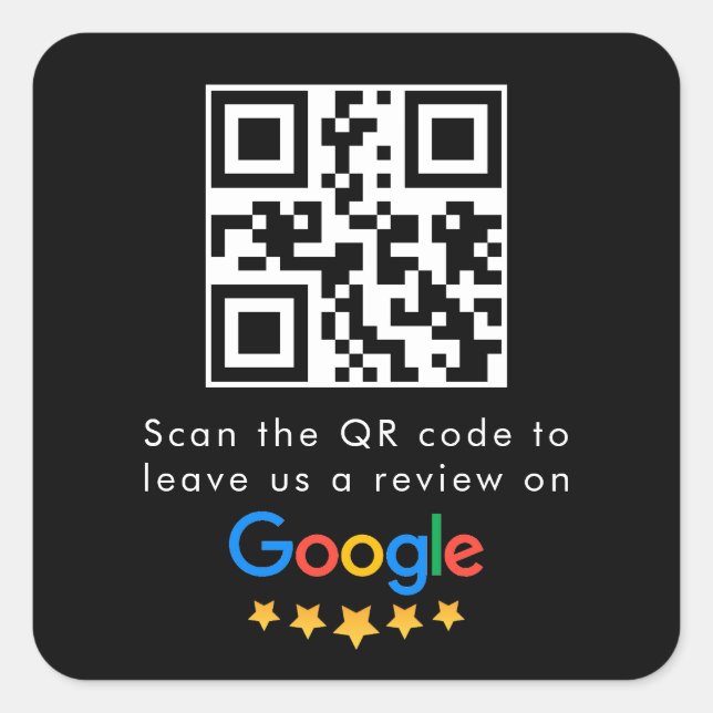 Sticker Carré Google Avis | Business Review Link QR Code (Devant)