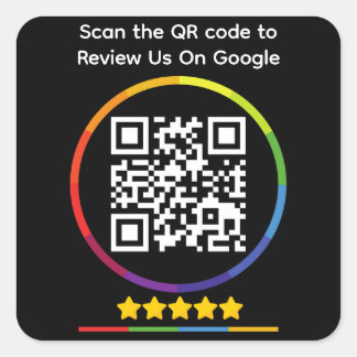 Sticker Carré Google Review QR Code