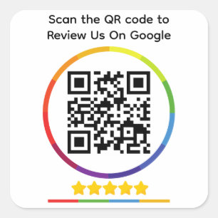 Sticker Carré Google Review QR Code
