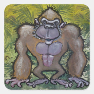 Sticker Carré Gorilla