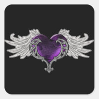 Goth Purple Heart avec l'ange s'envole