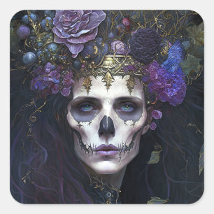 Sticker Carré Goth Queen Imaginaire Art