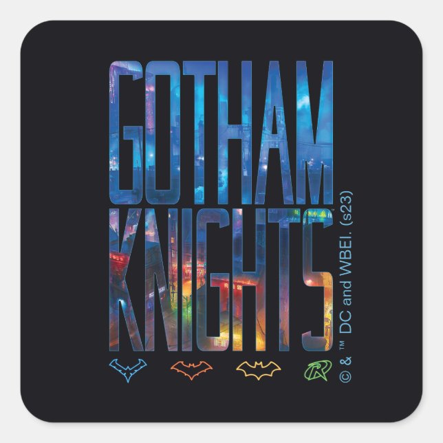 Sticker Carré Gotham Knights City Letters (Devant)