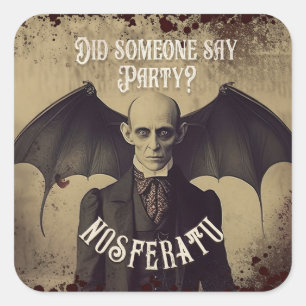 Sticker Carré Gothique Vintage Victorien Dracula Halloween
