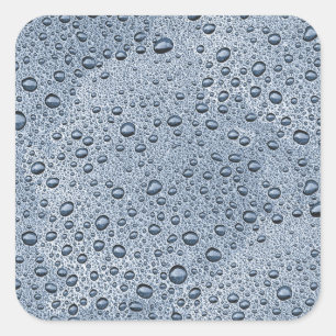 Sticker Carré gouttelettes d'eau gris de métal