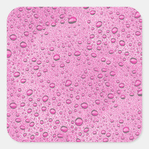 Sticker Carré gouttelettes d'eau roses chaudes