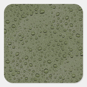 Sticker Carré gouttelettes d'eau verte d'olive