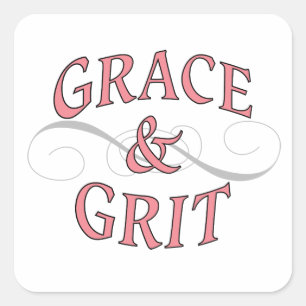 Sticker Carré Grace & Gris en rose et gris