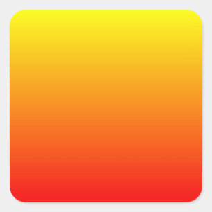 Sticker Carré Gradient rouge, orange et jaune d'aquarelle