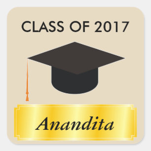 Sticker Carré Graduation en or