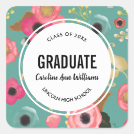 Sticker Carré Graduation Florale moderne