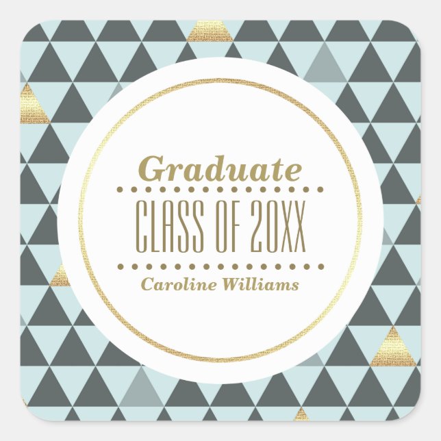 Sticker Carré Graduation personnalisée du Motif géométrique (Devant)