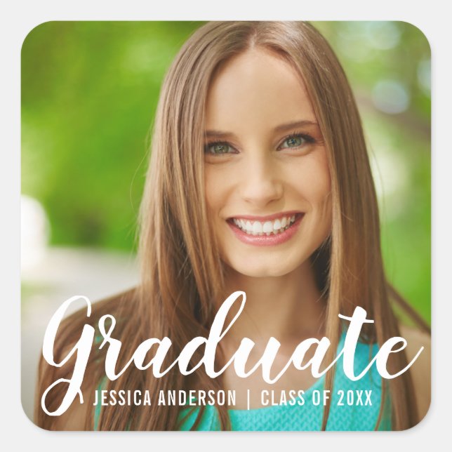 Sticker Carré Graduation Photo moderne (Devant)