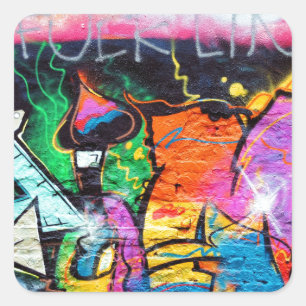 Sticker Carré graffiti Couleurs Peinture d'art