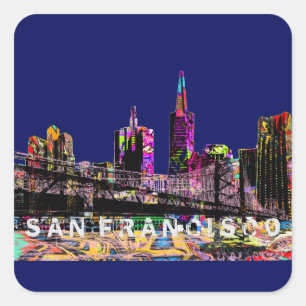 Sticker Carré Graffiti de San Francisco
