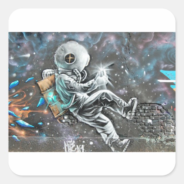 Sticker Carré Graffiti Peinture murale d'art mural (Devant)