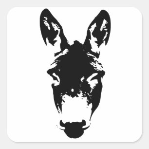 Sticker Carré Graffiti Style Donkey ou Mule Street Art Dessin