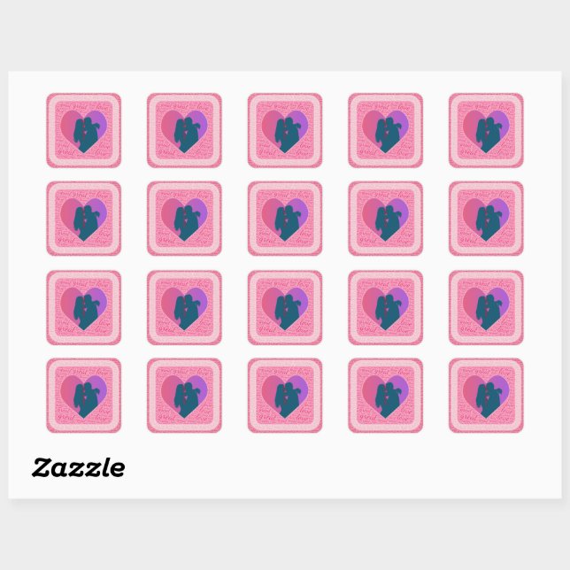 Sticker Carré grand amour (Feuille)