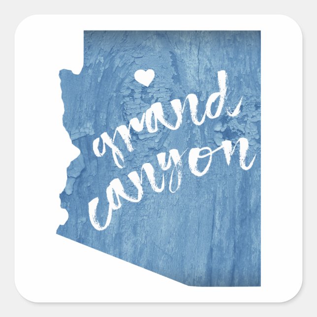 Sticker Carré Grand Canyon Arizona Wood Grain (Devant)