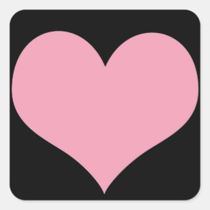 Sticker Carré Grand Coeur d'amour rose