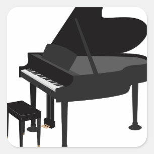 Sticker Carré Grand dessin de piano