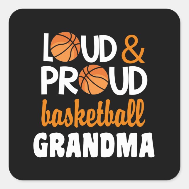 Sticker Carré Grand-mère de basket-ball très fière (Devant)