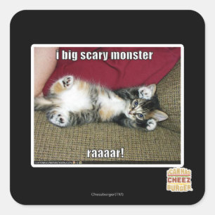 Sticker Carré Grand monstre I effrayant