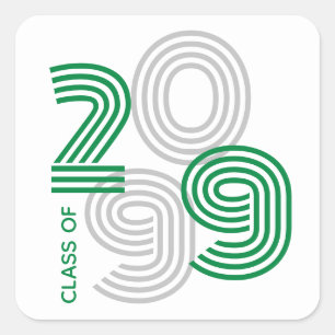 Sticker Carré Grand nombre de Green Retro