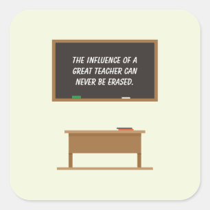 Sticker Carré Grand professeur Inspiration Citation Tableau de b