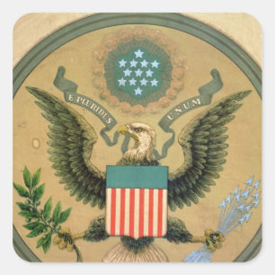 Sticker Carré Grand sceau des États-Unis, vers 1850
