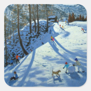 Sticker Carré Grand Snowball Zermatt