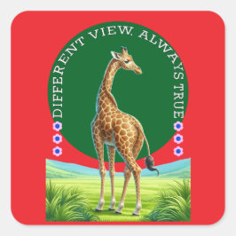 Sticker Carré grande girafe debout