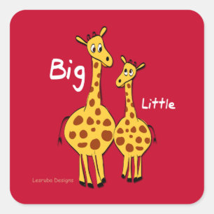 Sticker Carré Grande petite girafe