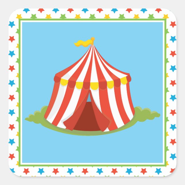 Sticker Carré Grande tente | Thème cirque (Devant)