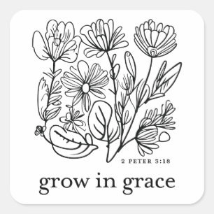 Sticker Carré Grandir en grâce
