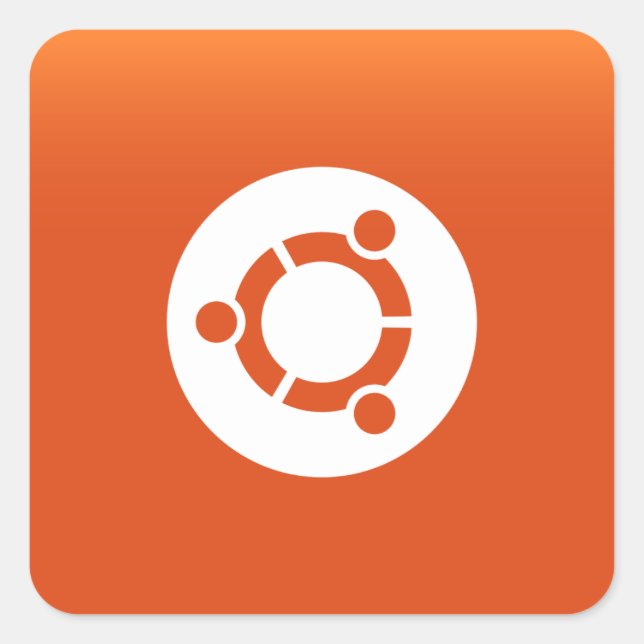 Sticker Carré Grange orange Ubuntu (Devant)