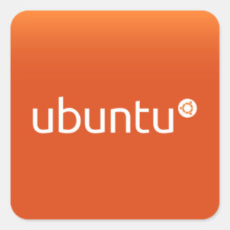 Sticker Carré Grange orange Ubuntu
