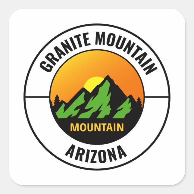 Sticker Carré Granite Mountain Yavapai Comté Arizona Nature (Devant)