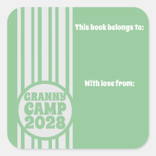 Sticker Carré Granny Camp Retro Green Boplate