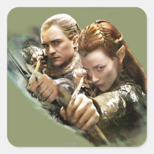 Sticker Carré Graphique de LEGOLAS GREENLEAF™ et de TAURIEL™