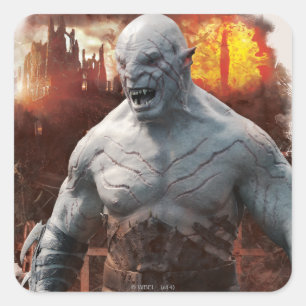 Sticker Carré Graphique de silhouette d'Azog et d'Orcs