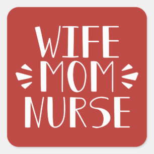 Sticker Carré Graphique d'infirmière de maman d'épouse