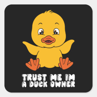 Sticker Carré Graphique Funny Duck