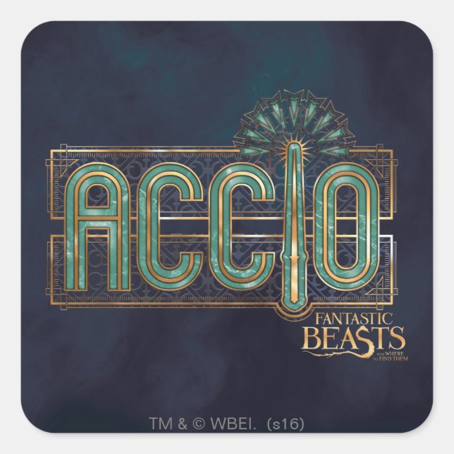 Sticker Carré Graphique orthographique Jade Art Déco ACCIO™ (Devant)