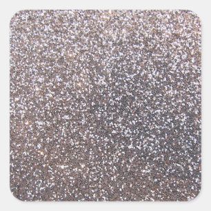 Sticker Carré Graphique parties scintillant en argent Faux