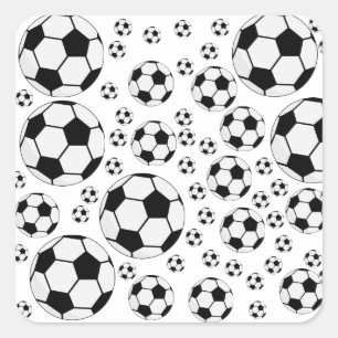 Sticker Carré Graphisme de ballon de football classique Fan de s